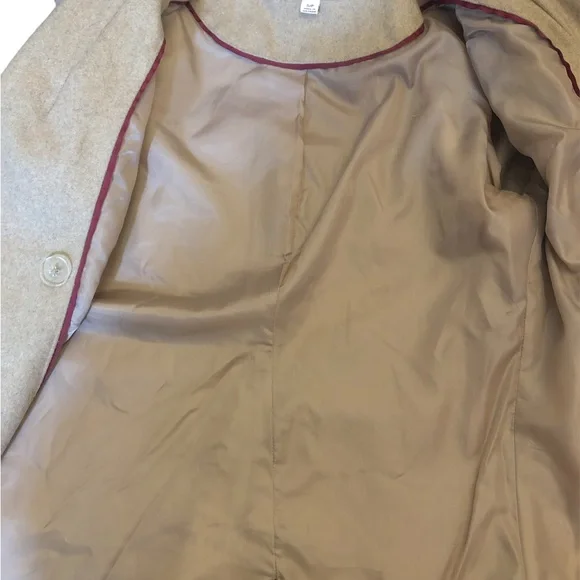 Merona Camel Pea Coat Wool Blend Small Petite - Picture 5 of 6